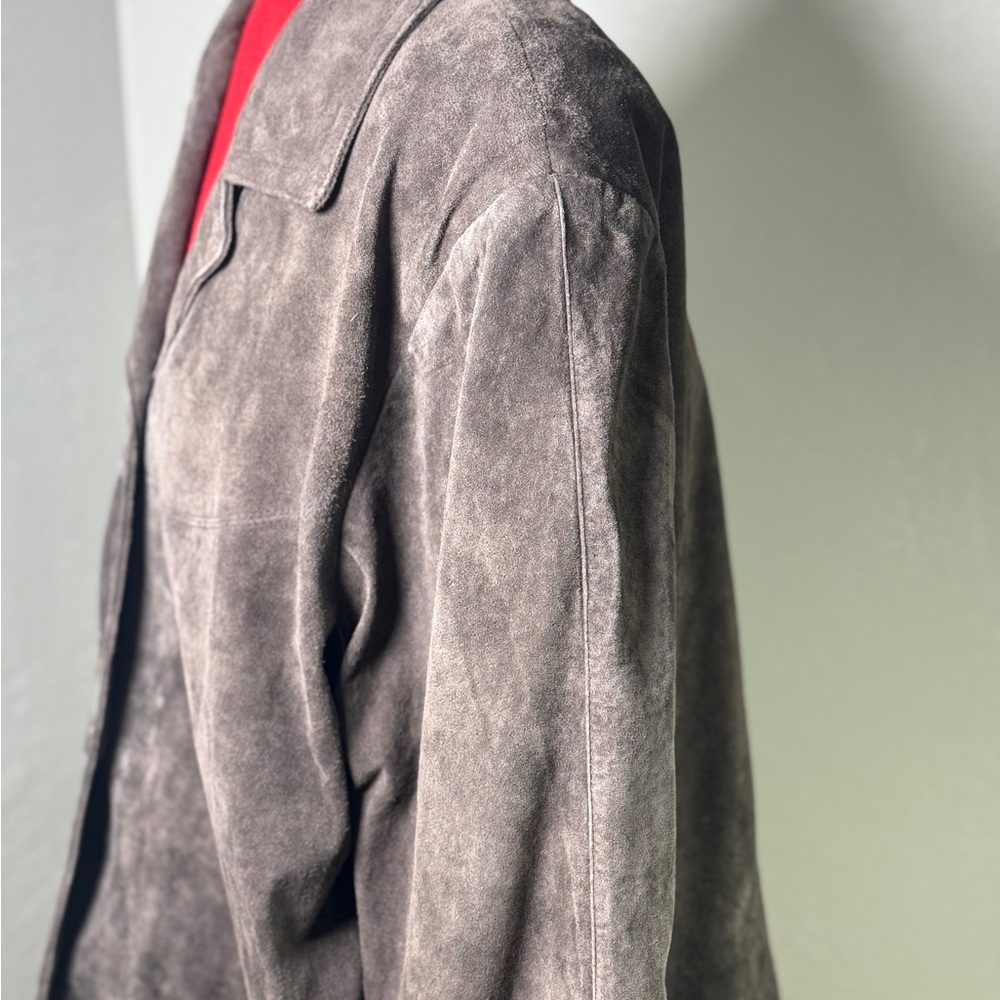 Jessica Holbrook Brown Washable Suede Leather Jacket Plus Size 1X NWT - Picture 4 of 9